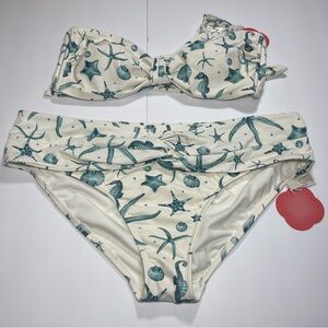 Agua Bendita x Target Seahorse/Shells Coastal Grandma 2X Bikini Set NWT Beach